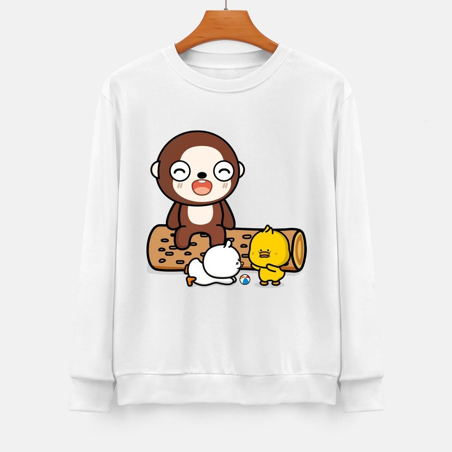 Front Patterned Long Sleeve TopWrinkle-Free Relaxed Fit