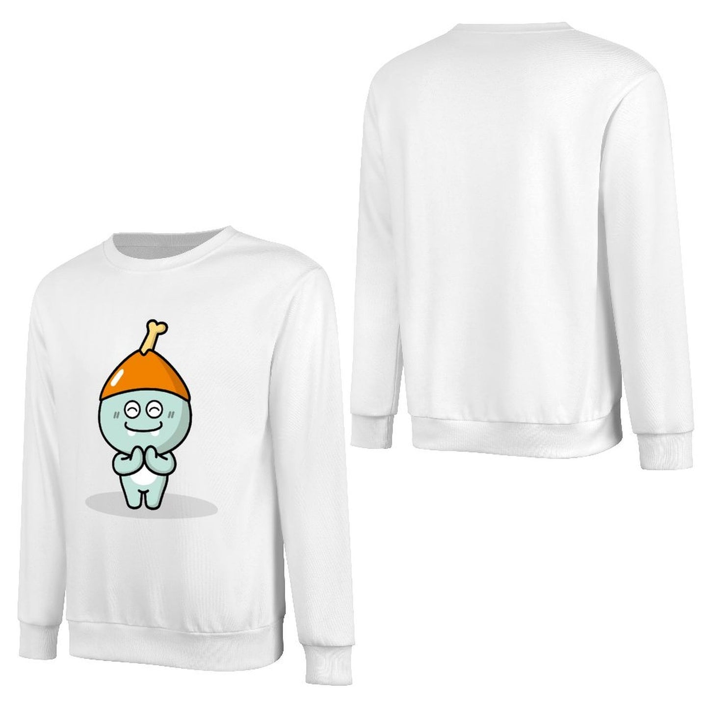 Front Patterned Long Sleeve TopPlain 100% Cotton