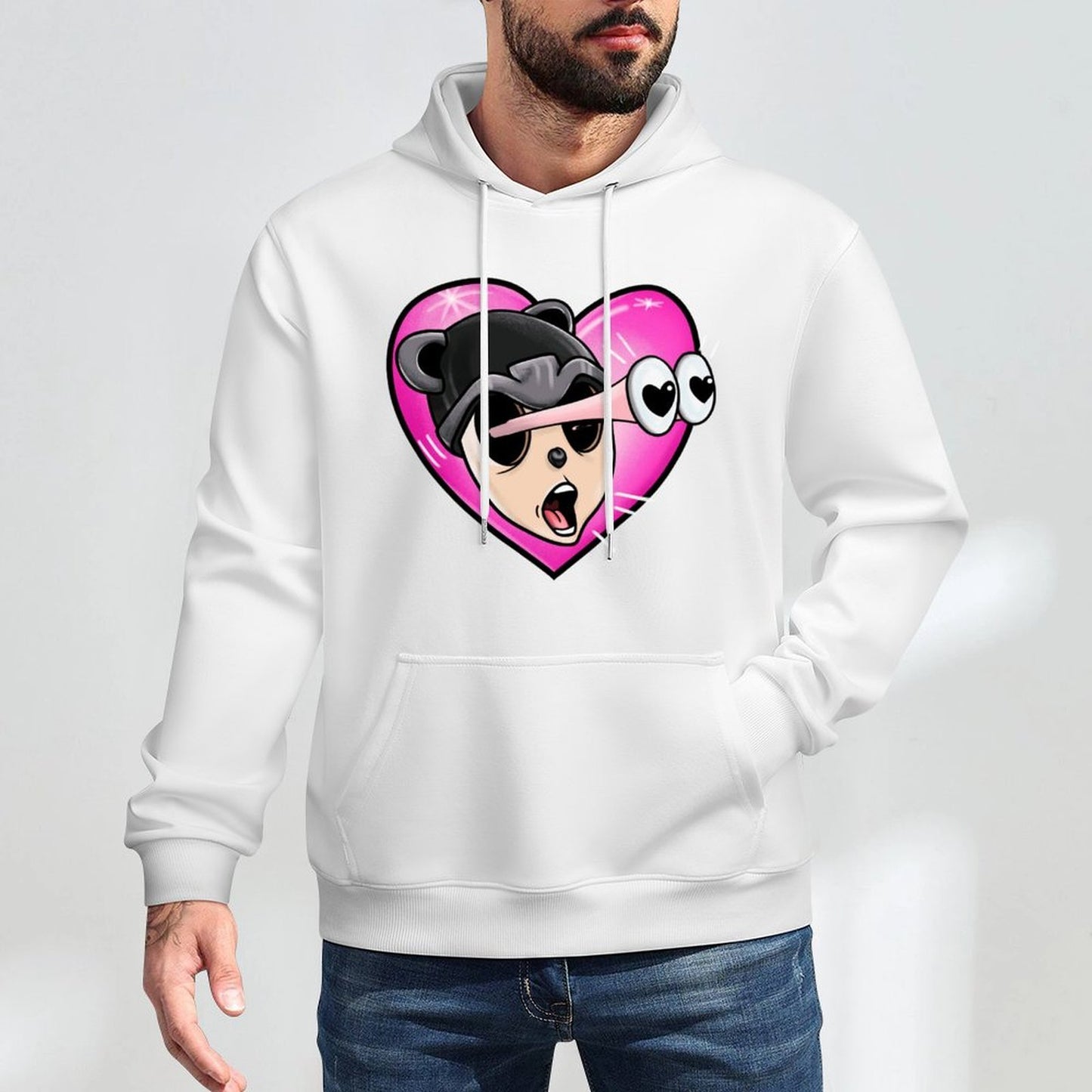 Hoodie Front PatternRegularFit Crew Neck