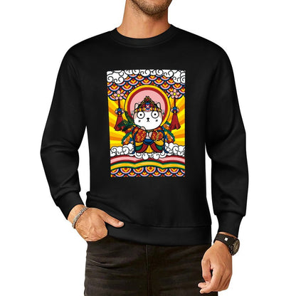 Front Patterned Long Sleeve TopEasyStyle Crew Neck