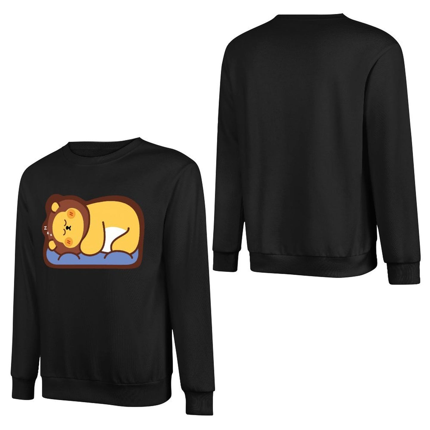 Front Patterned Long Sleeve TopEssential Crewneck