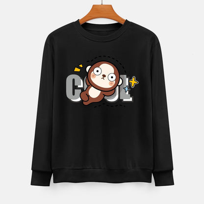  Front Patterned Long Sleeve TopColorfast Double-Stitched