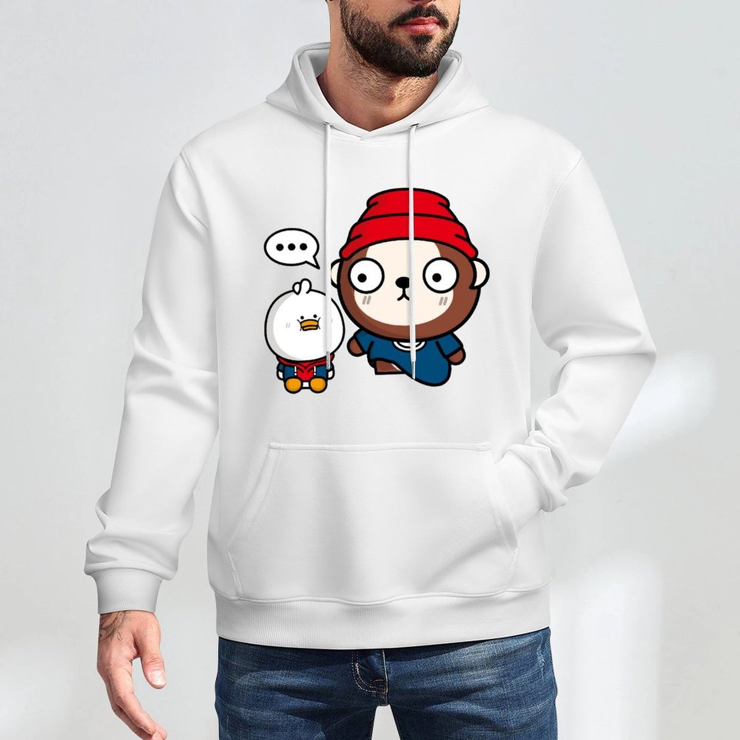 Eco-Conscious Sharp Front Graphic Hoodies