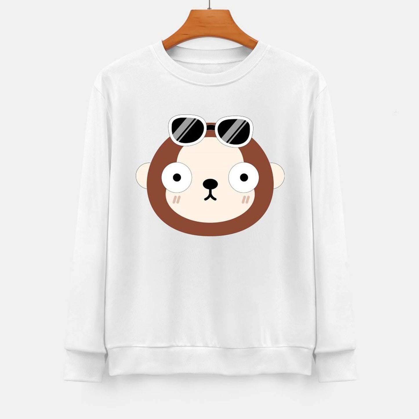 Front Patterned Long Sleeve TopMidweight Basic