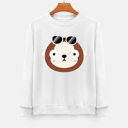 Front Patterned Long Sleeve TopMidweight Basic