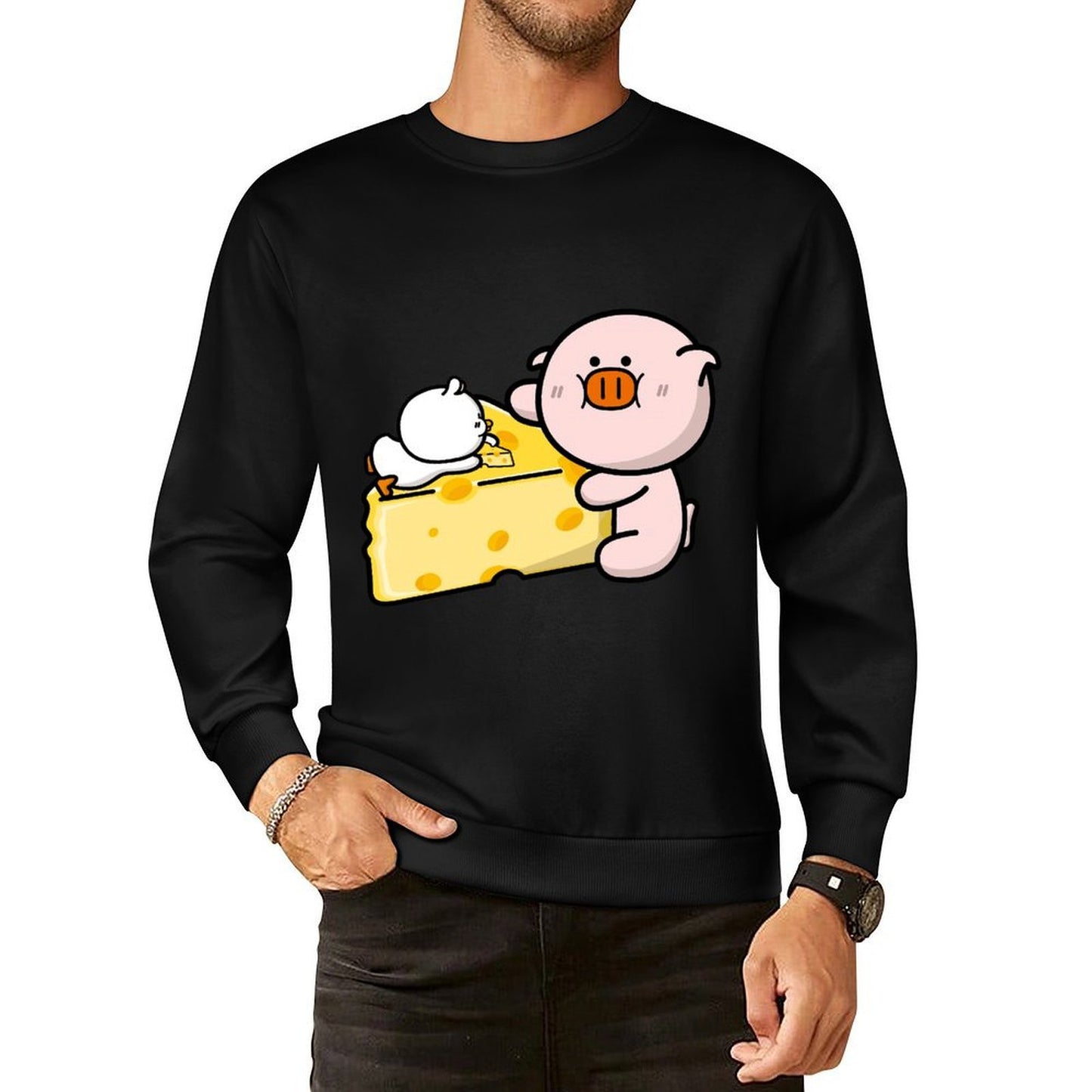 Front Patterned Long Sleeve TopEasyWear Batch-Printed