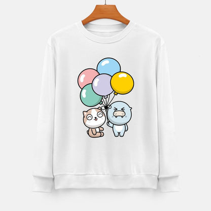 Front Patterned Long Sleeve TopBreathable Oversized