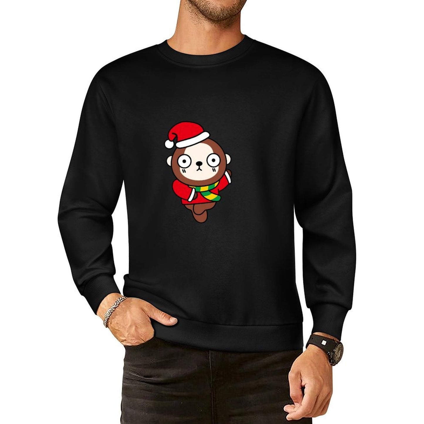 Front Patterned Long Sleeve TopEco / Sustainable Crew Neck