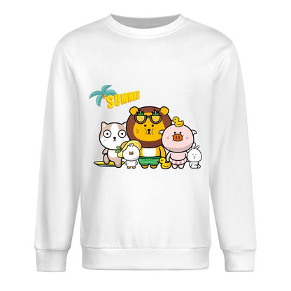 Front Patterned Long Sleeve Top Minimal Crewneck