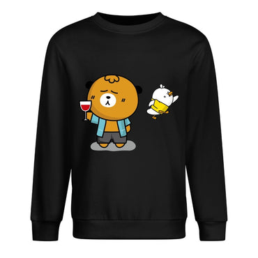 Front Patterned Long Sleeve TopSoftTouch Crewneck