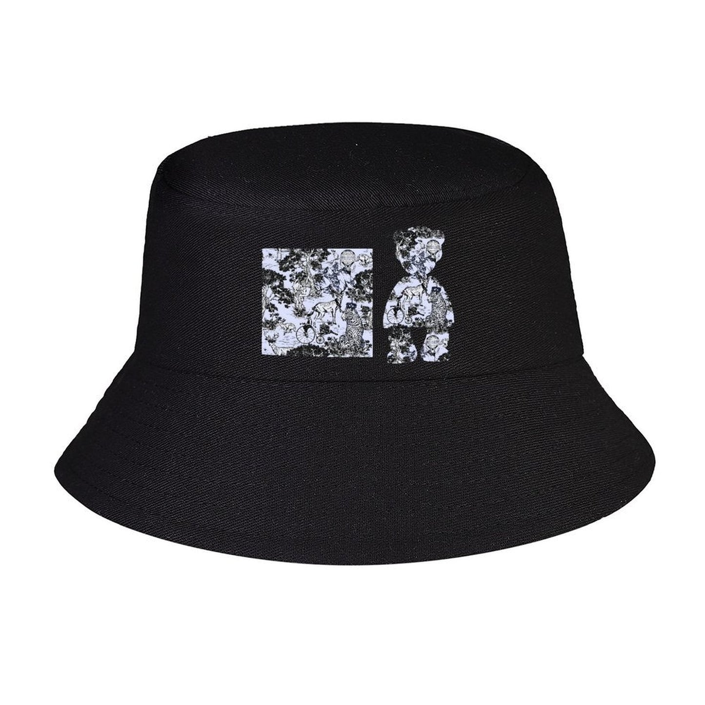 black bucket hat