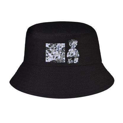 black bucket hat