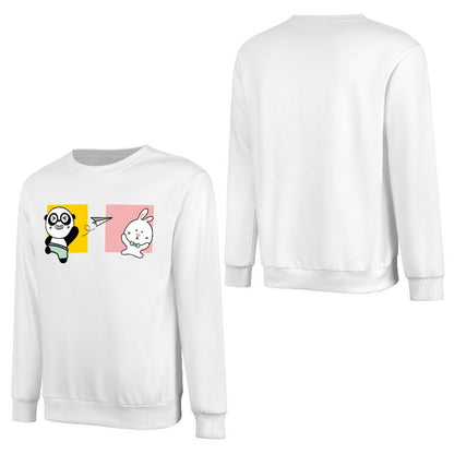 Front Patterned Long Sleeve TopCasual Crew Neck