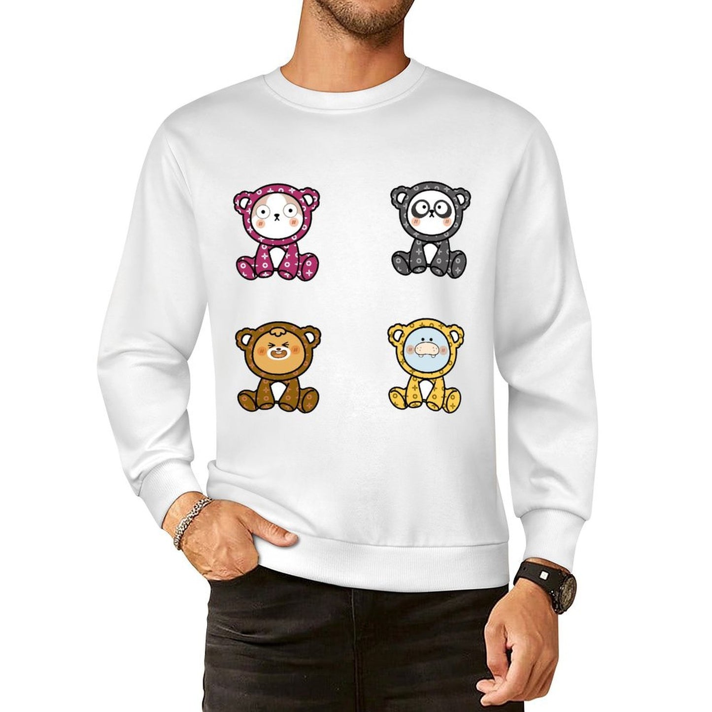 Front Patterned Long Sleeve TopSoftFeel Basic