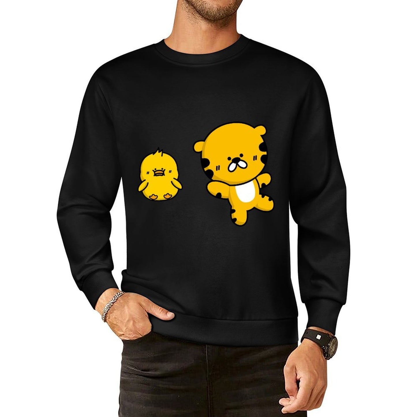 Front Patterned Long Sleeve TopPrinted StreetLine