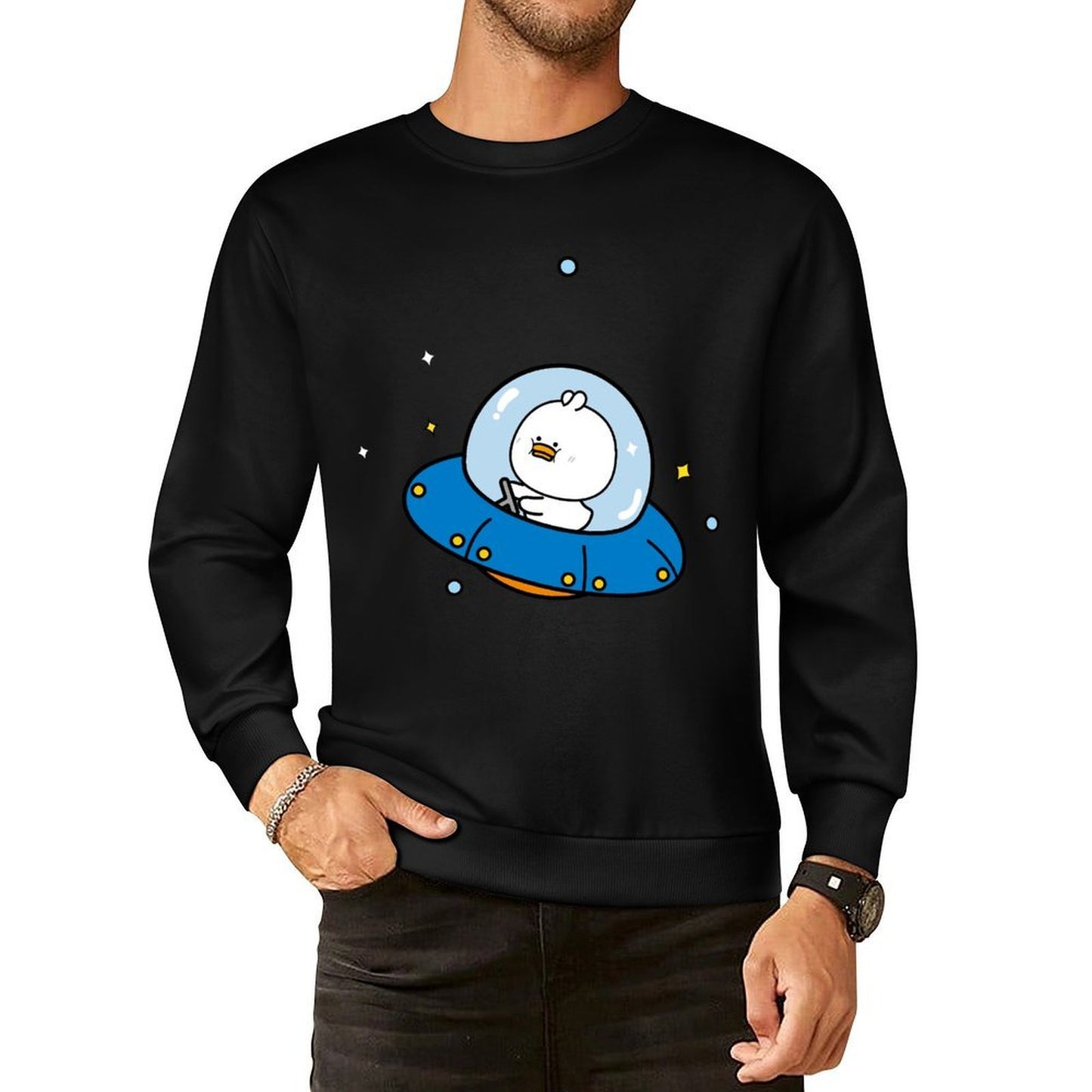 Front Patterned Long Sleeve TopClassicStyle Colorfast