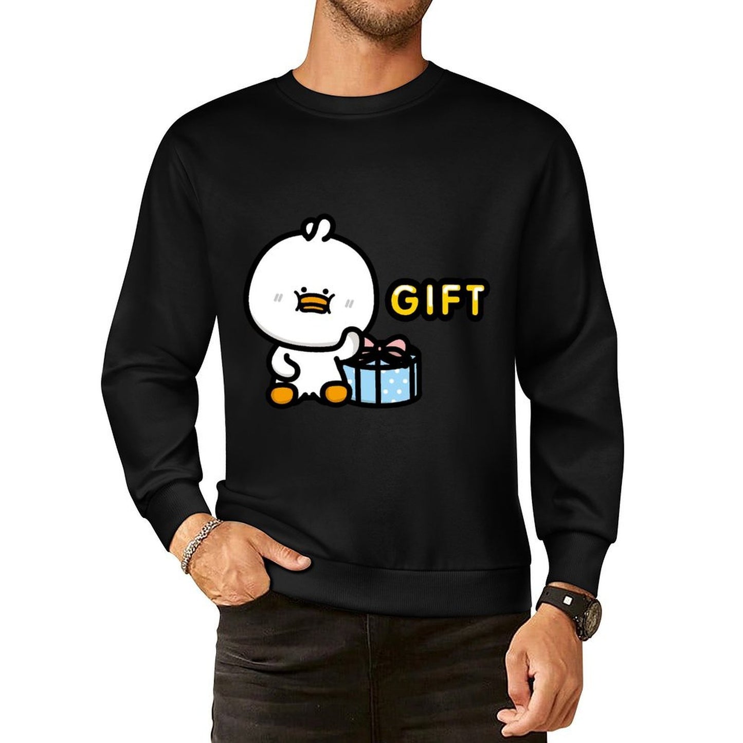 Front Patterned Long Sleeve TopSignature Solid