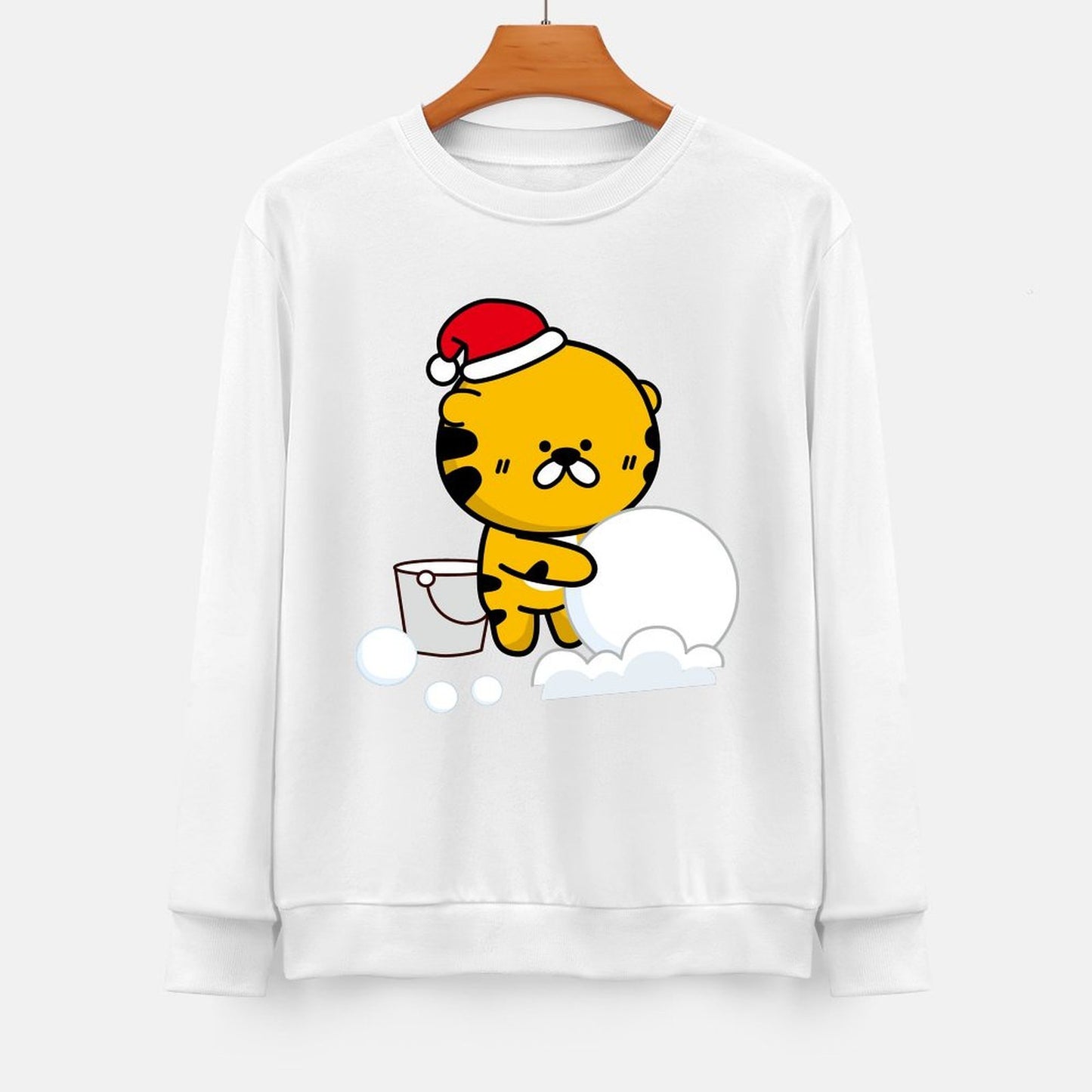 Front Patterned Long Sleeve TopSport Crew Neck