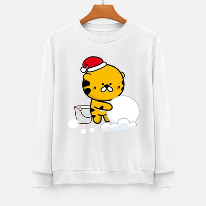 Front Patterned Long Sleeve TopSport Crew Neck