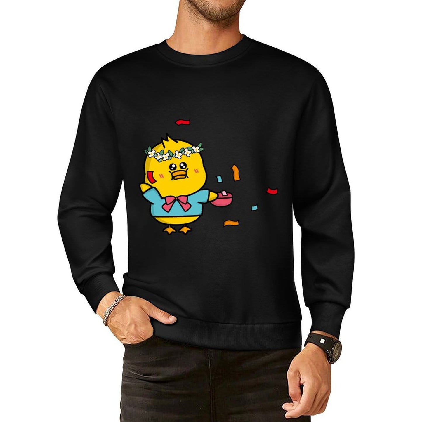 Front Patterned Long Sleeve TopNeat Retro