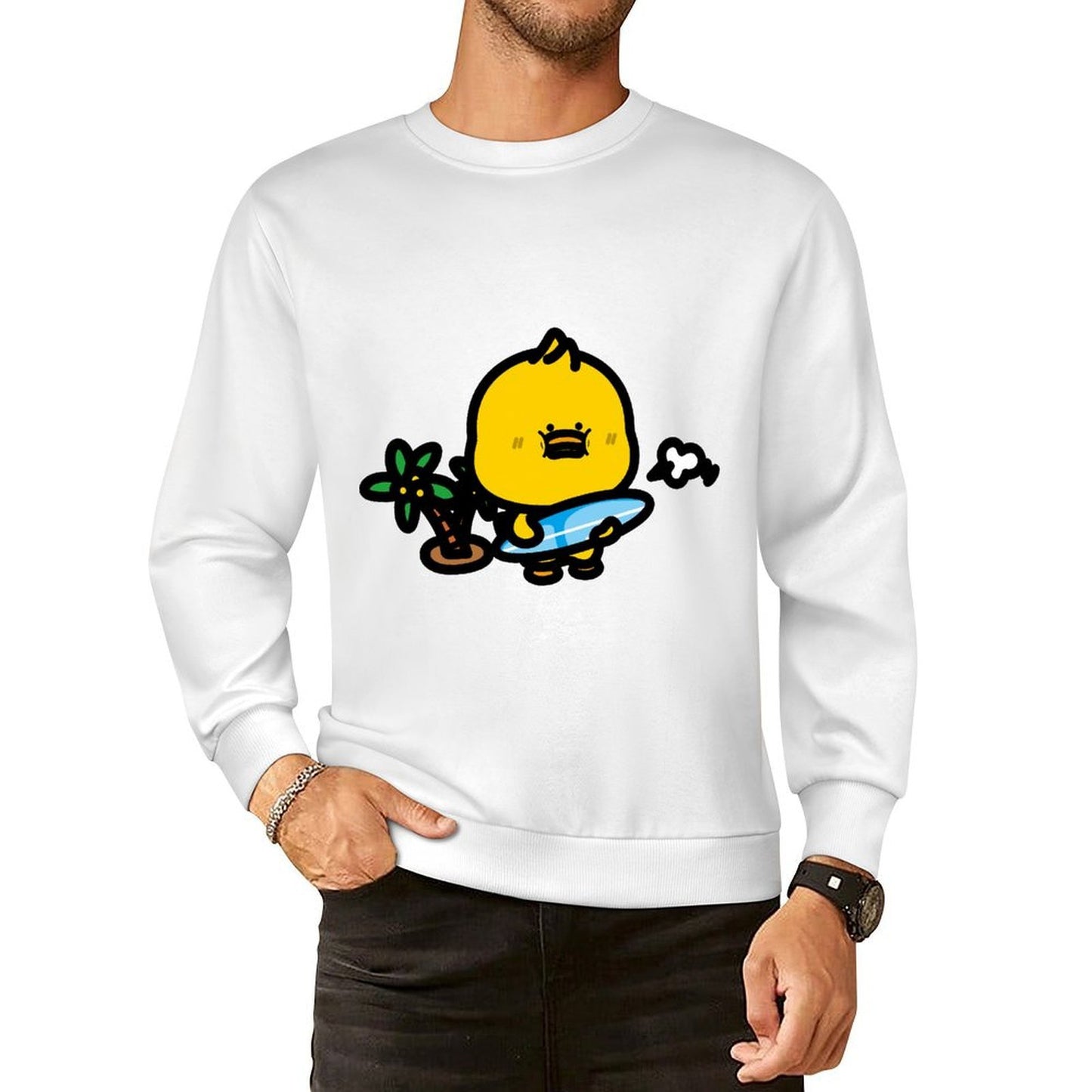 Front Patterned Long Sleeve TopSmoothWear Design-Your-Own