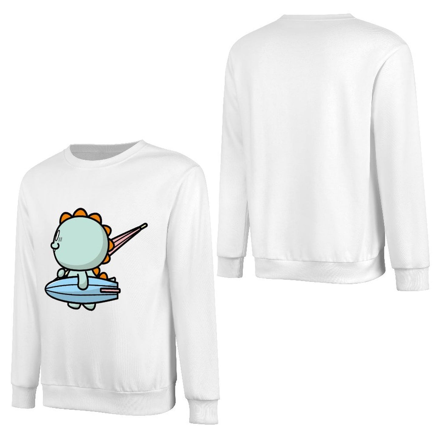 Front Patterned Long Sleeve TopColorfast Retro