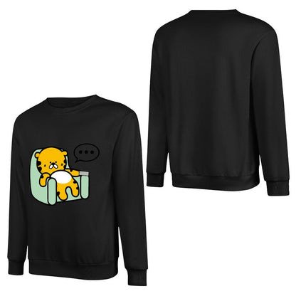 Front Patterned Long Sleeve TopDouble-Stitched Printing