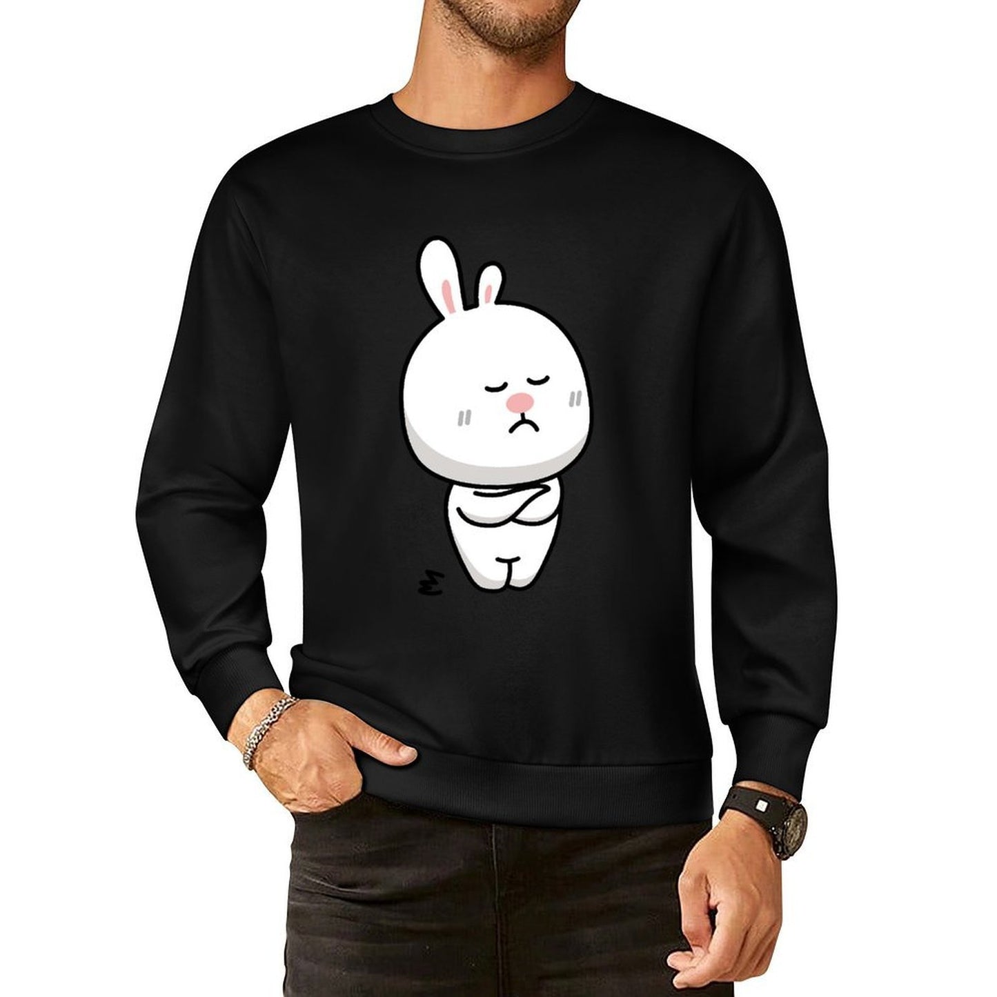 Front Patterned Long Sleeve TopPrinting Unisex