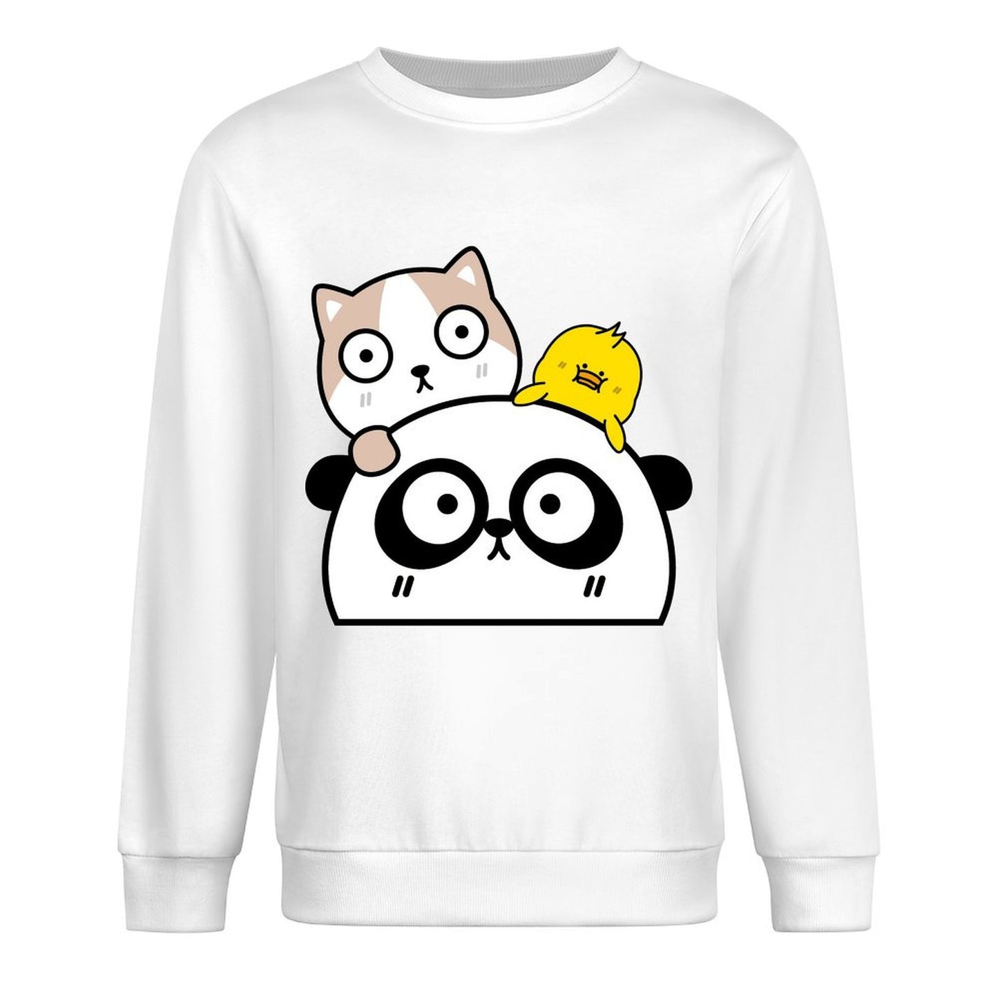 Front Patterned Long Sleeve TopTear-Resistant Retro