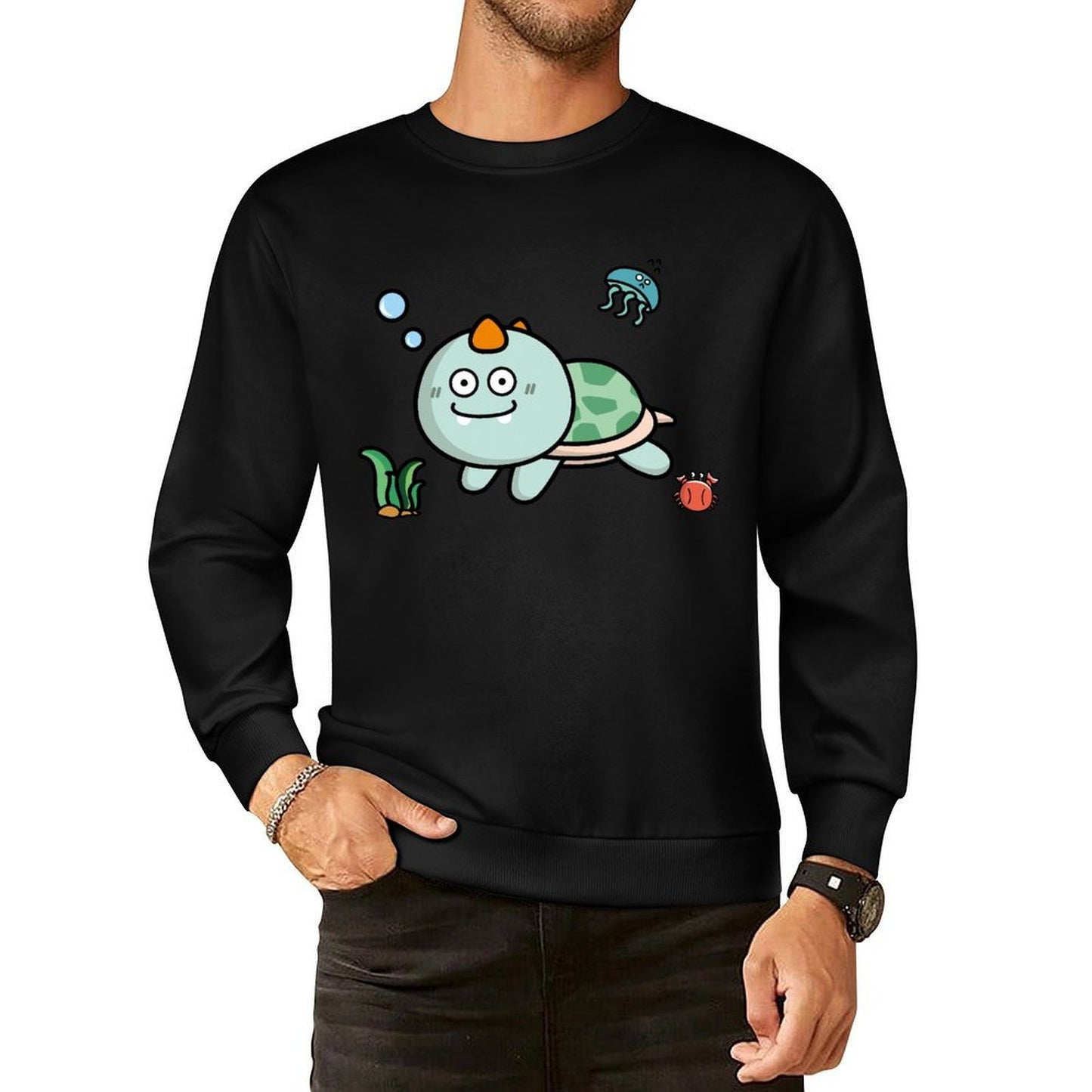 Front Patterned Long Sleeve TopMoisture-Wicking Logo-Ready