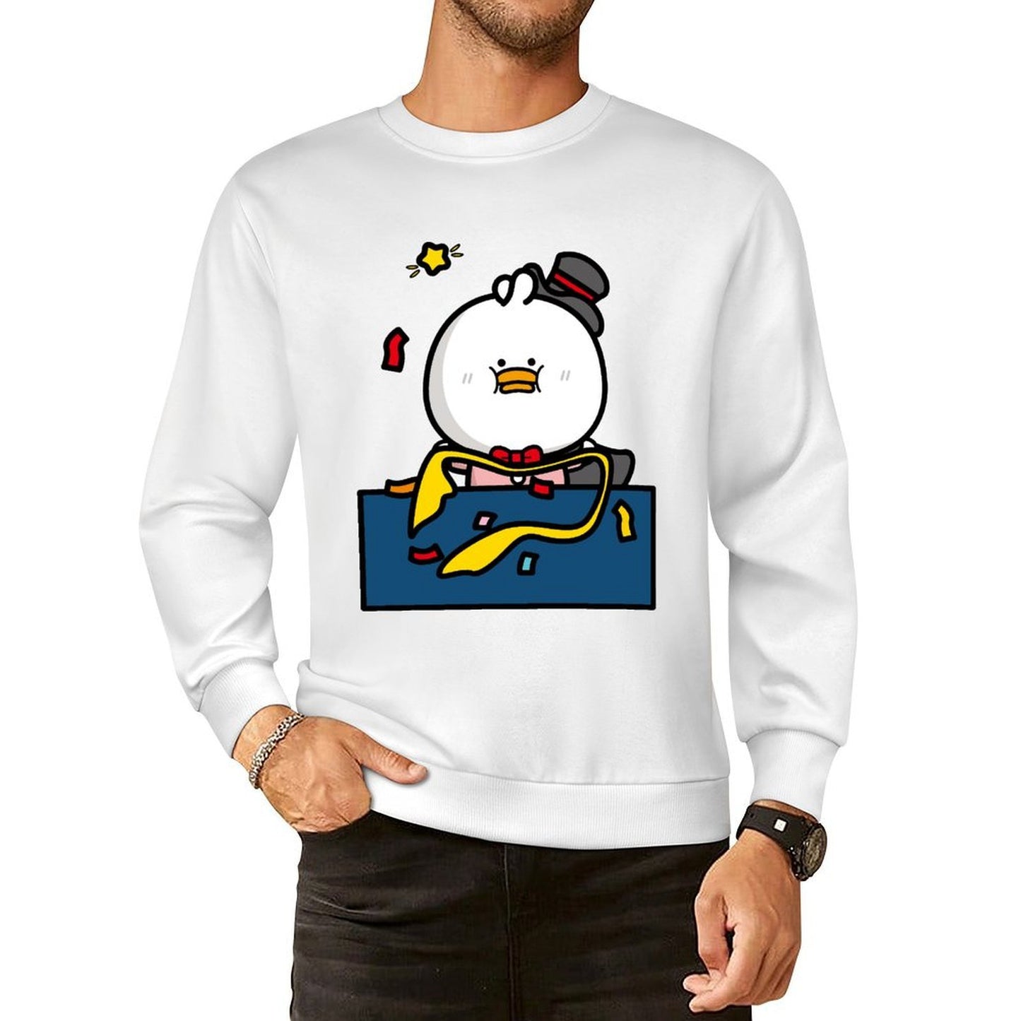 Front Patterned Long Sleeve TopClassic Tear-Resistant