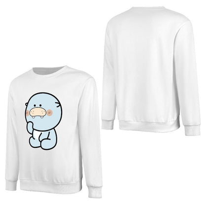 Front Patterned Long Sleeve TopSolid Oversized