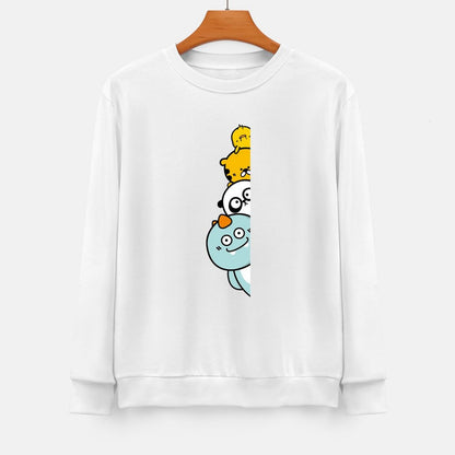 Front Patterned Long Sleeve TopFitted Basic