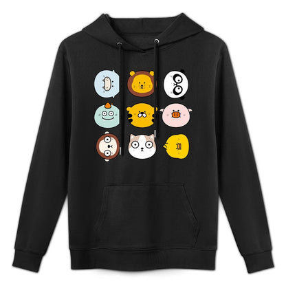 Front Graphic HoodiesBatch-Printed Plain