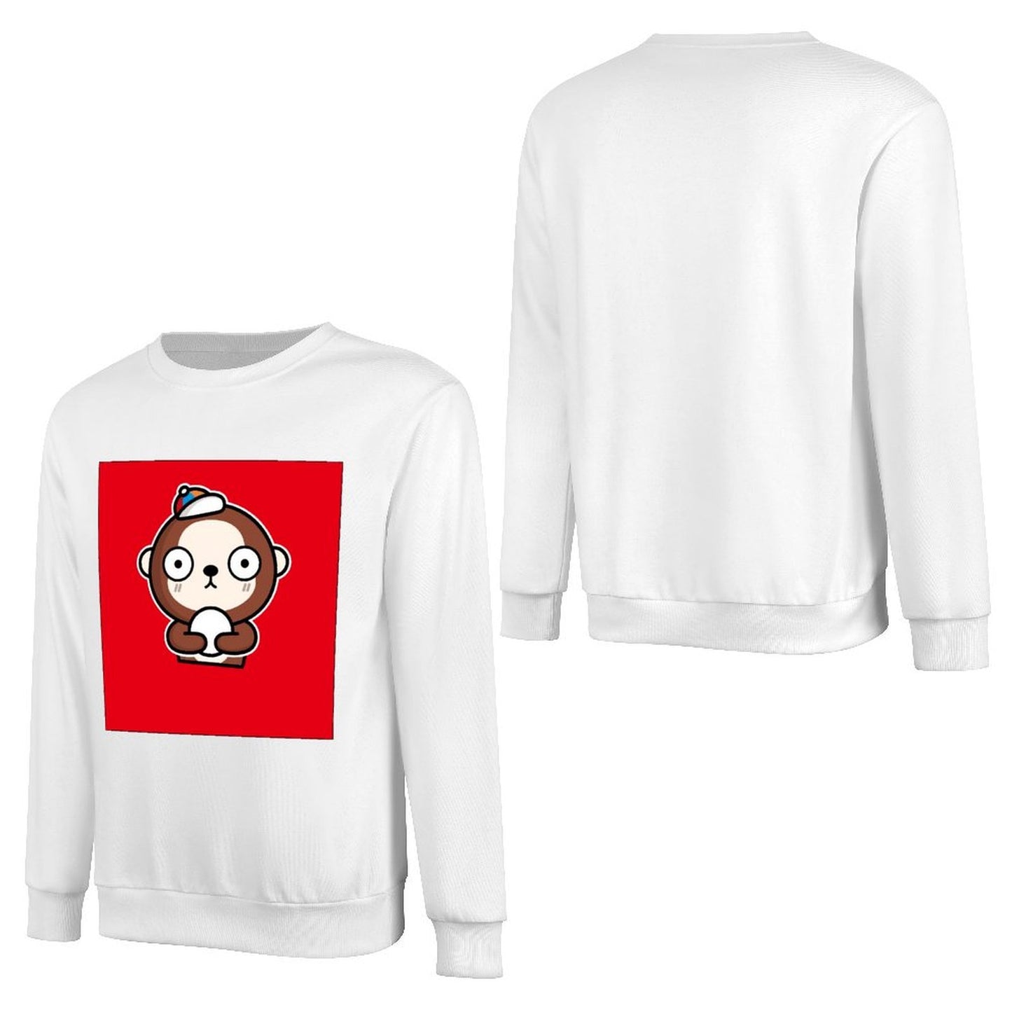 Front Patterned Long Sleeve TopSoftLine Crew Neck