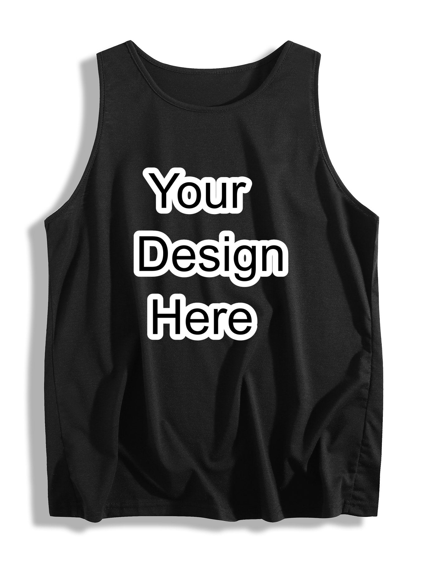 Custom-made black comfortable women's sleeveless T-shirt