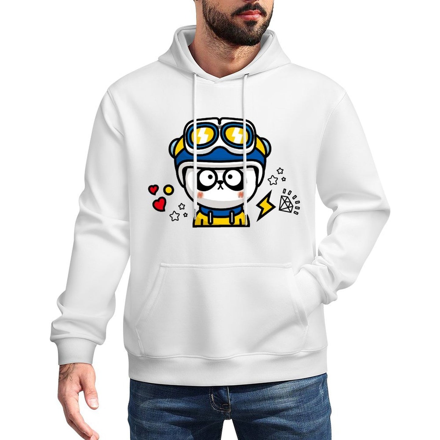 Comfort Solid Front Graphic Hoodies