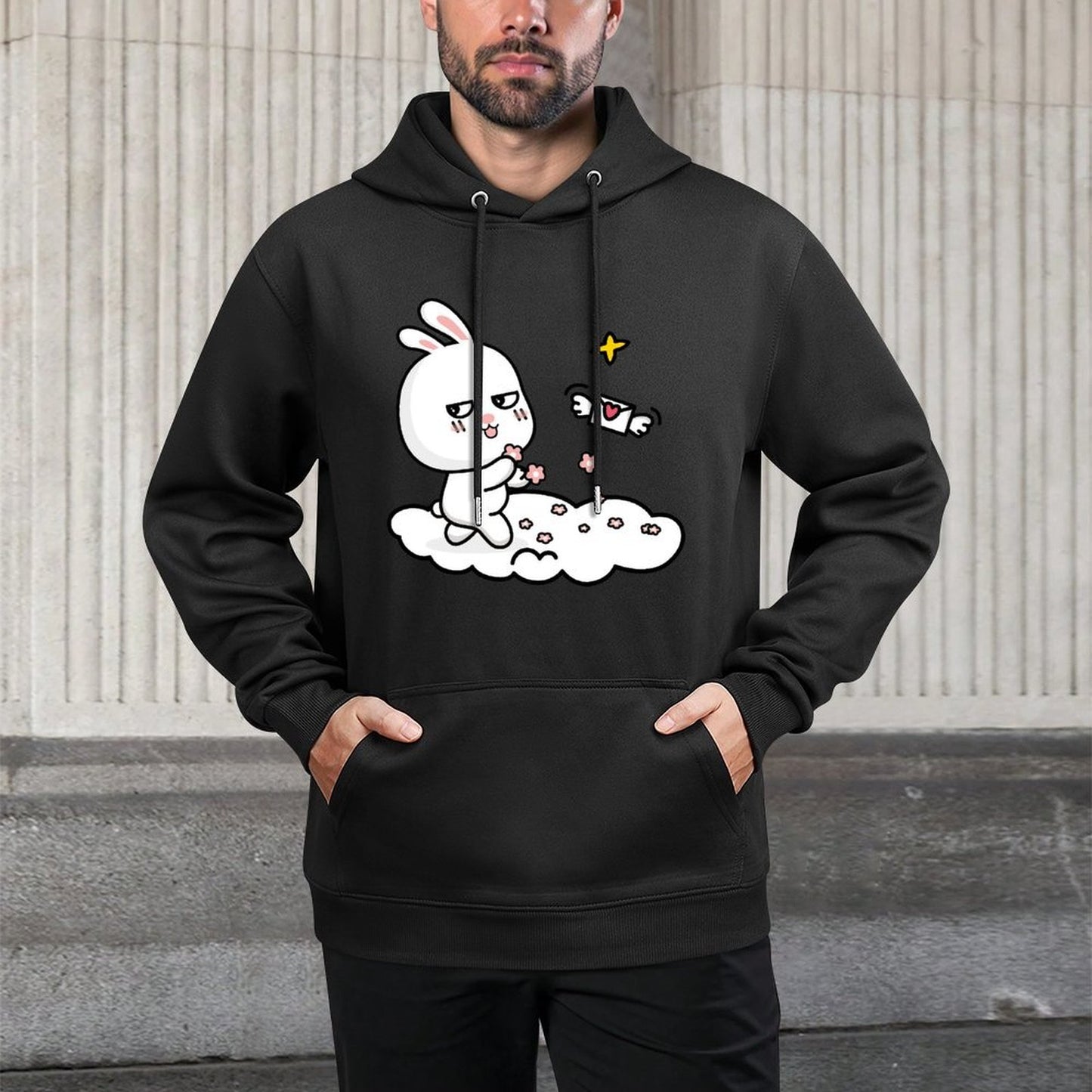 Basic Smooth Front Graphic Hoodies