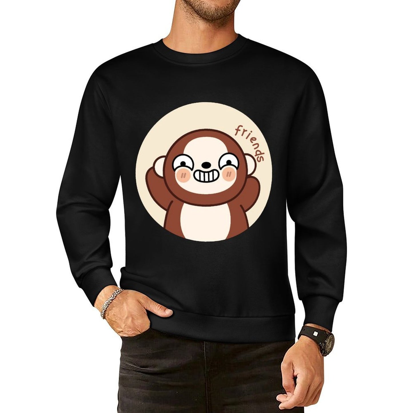 Front Patterned Long Sleeve TopVibrant Colors Slim Fit