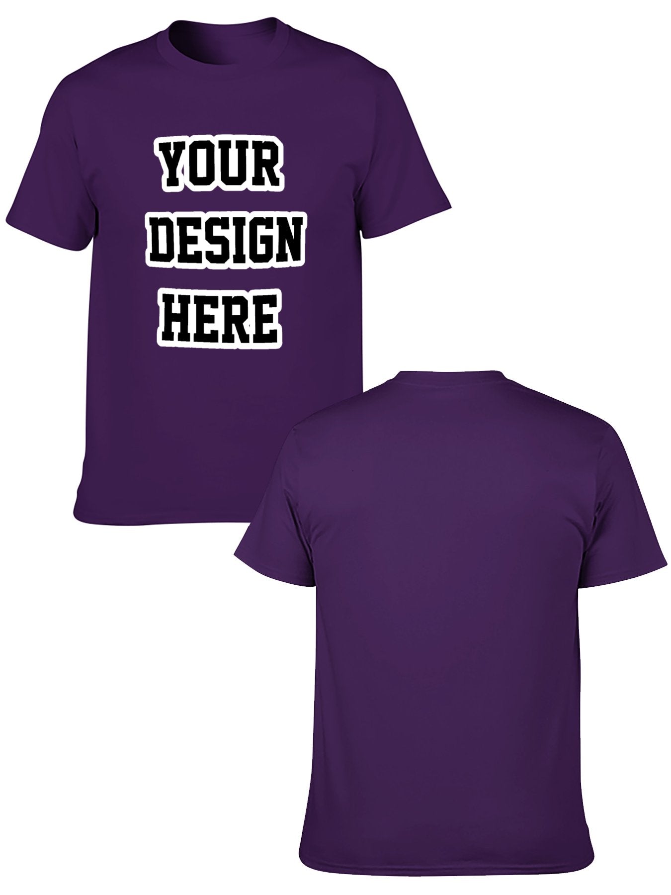 Custom adult heat transfer short-sleeved T-shirts  purple