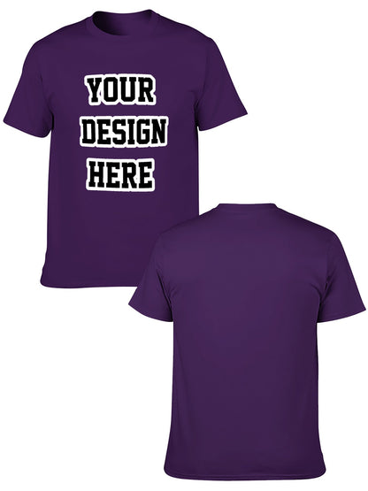 Custom adult heat transfer short-sleeved T-shirts  purple