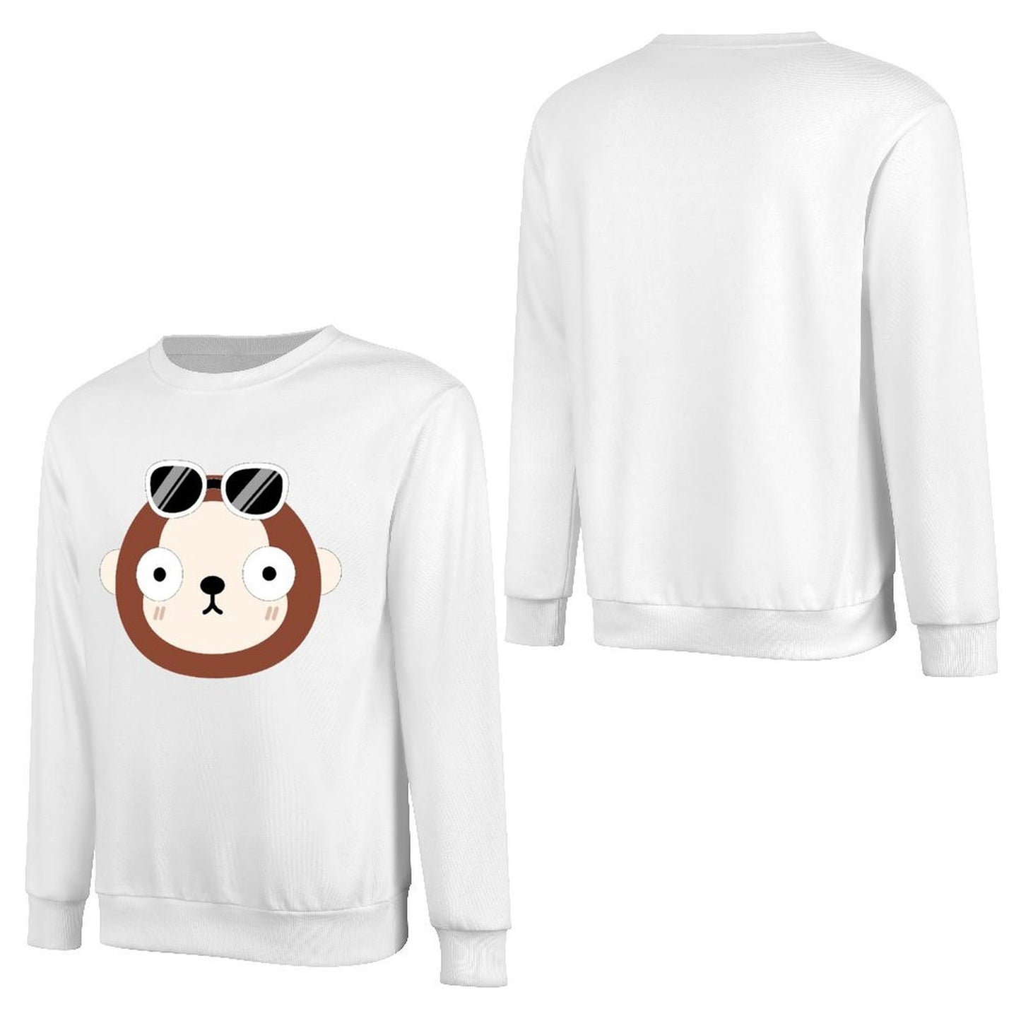 Front Patterned Long Sleeve TopMidweight Basic