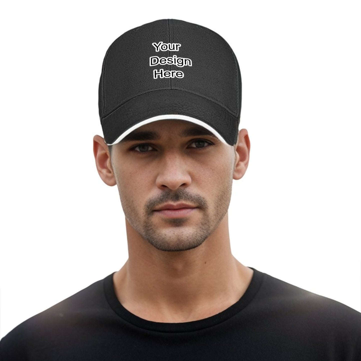 Custom black sandwich baseball cap