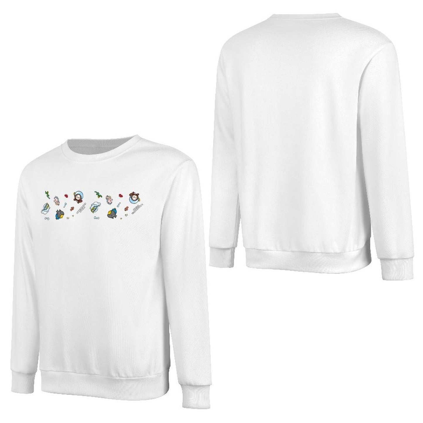 Front Patterned Long Sleeve TopEasy-Care Neutral