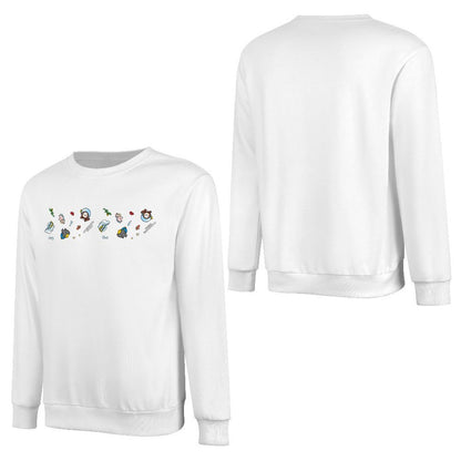 Front Patterned Long Sleeve TopEasy-Care Neutral