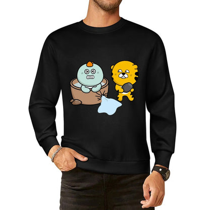 Front Patterned Long Sleeve TopMidweight DailyFit