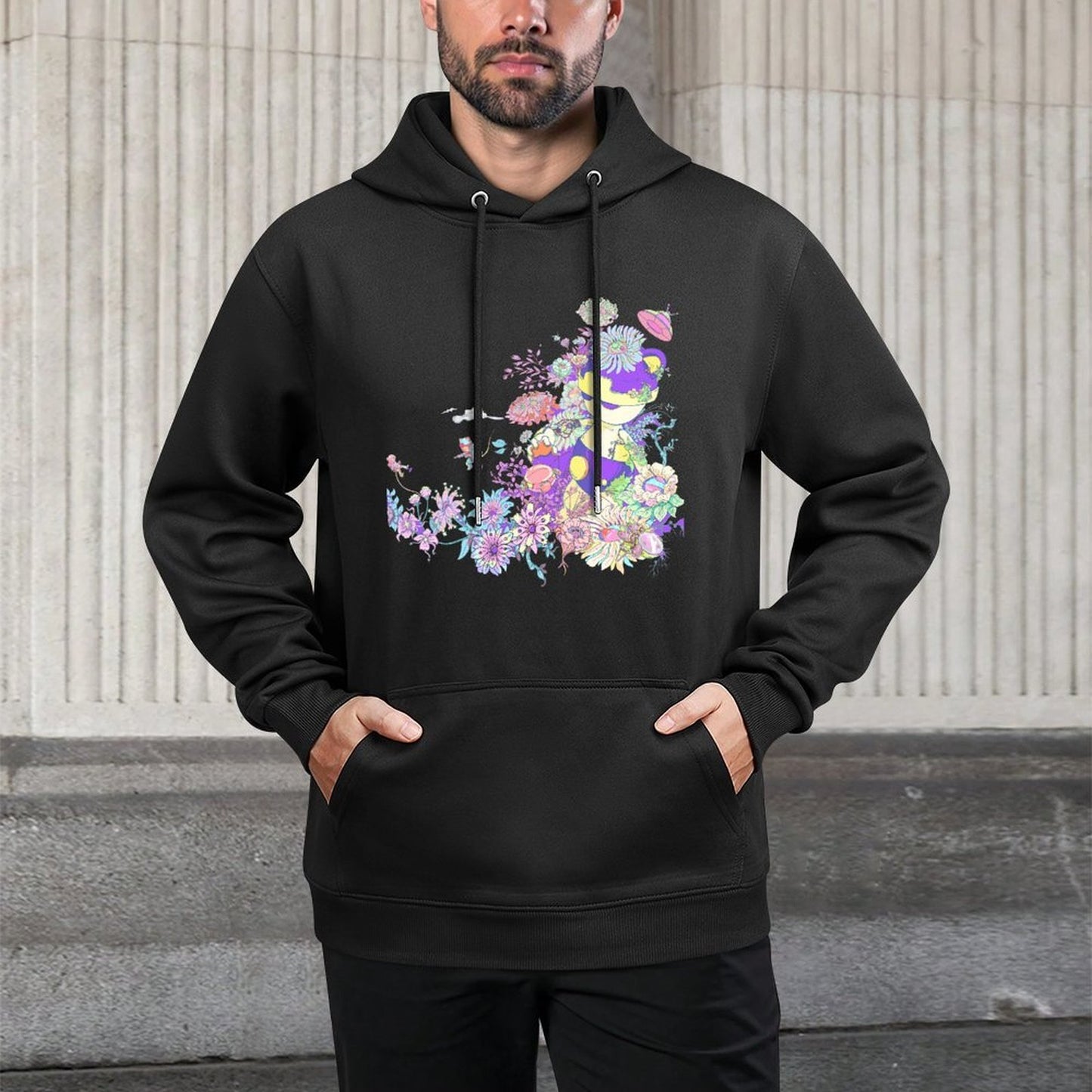Hoodie Front PatternPocket Tee Crisp Print