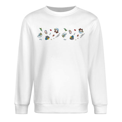 Front Patterned Long Sleeve TopEasy-Care Neutral