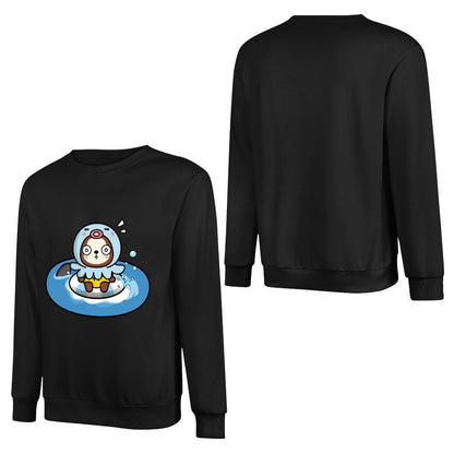 Front Patterned Long Sleeve TopSmooth Crewneck
