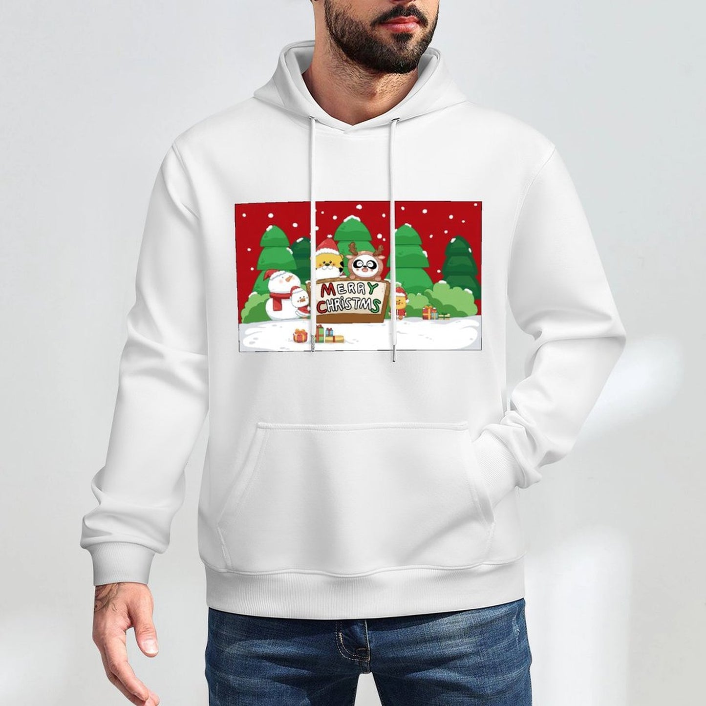 Sleek Easy-Care Front Graphic Hoodies